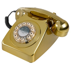 Retro Telefon - Metalik Zlatni